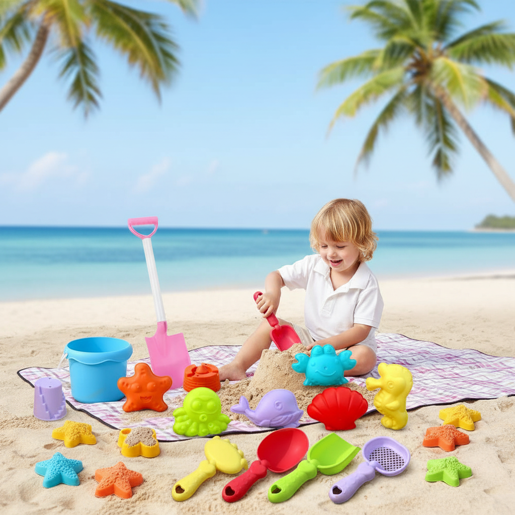 Kinetic Sand Mold - Kids Beach Toys Set 17Pcs Summer