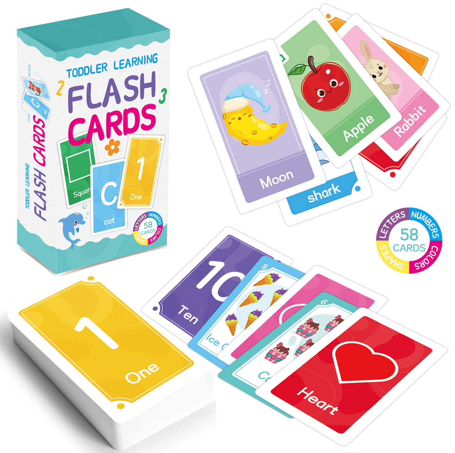 58 Pcs ABC Alphabet Flashcards - مراجعة Educational Flash Card وسعره