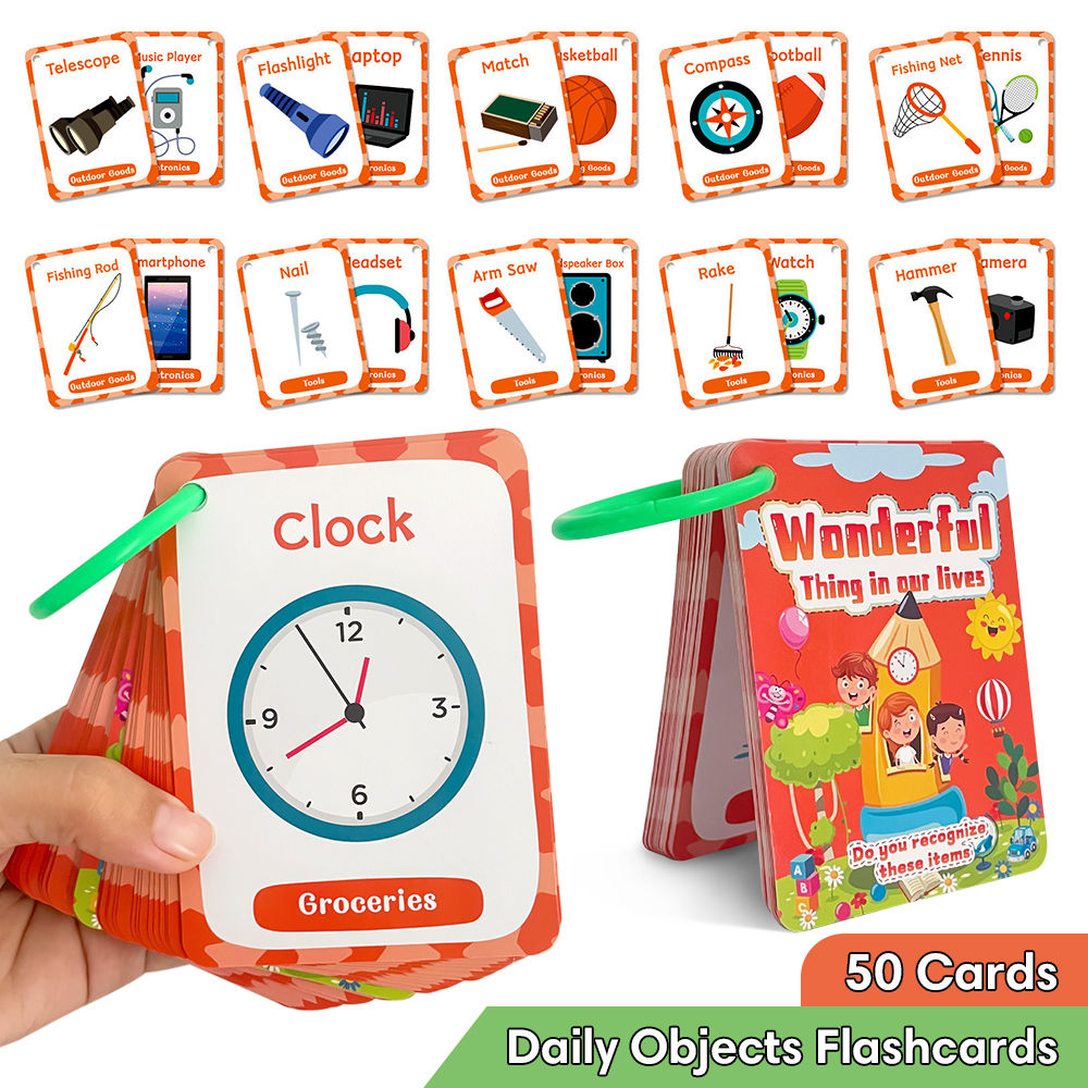 Daily Objects English Flashcar - مراجعة Educational Flash Card وسعره