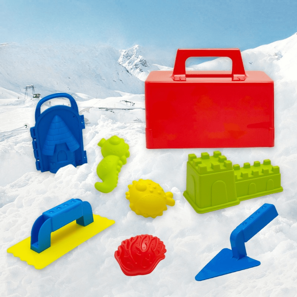 8pcs Kids Winter Outdoor Snow  - مراجعة Kinetic Sand Mold وسعره