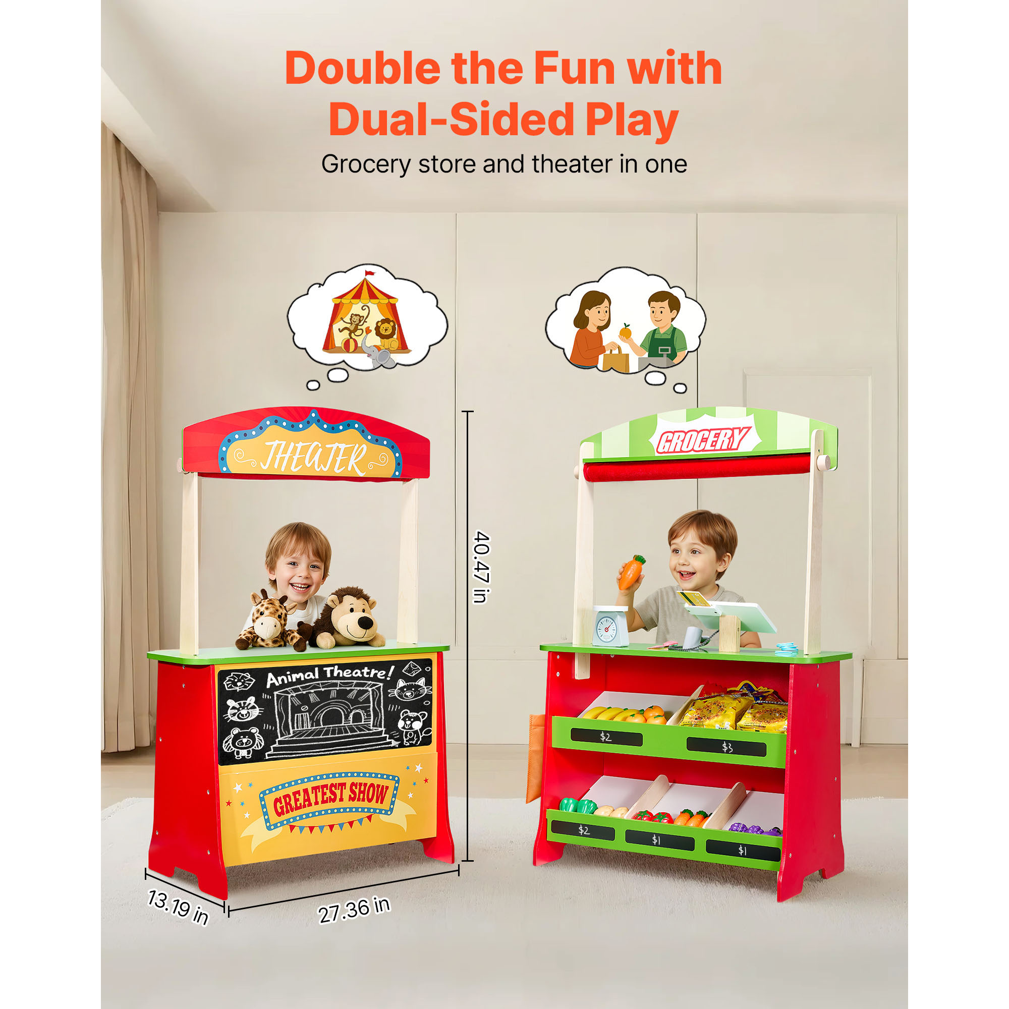 SucceBuy 2-in-1 Kids Wooden Pu - مراجعة Kids Toys Stores وسعره