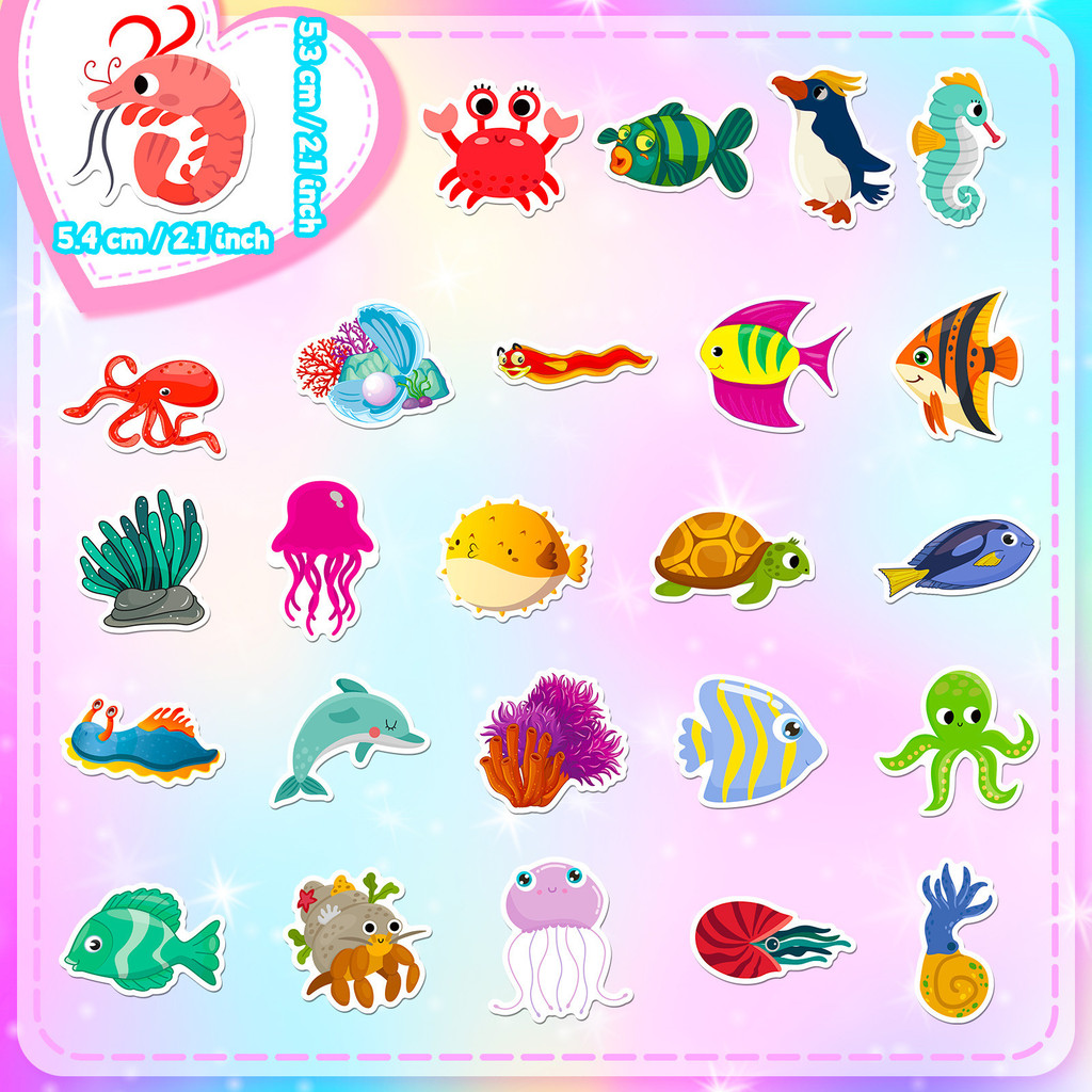 50Pcs Marine Life Stickers Dol - مراجعة Kids Toys Stores وسعره