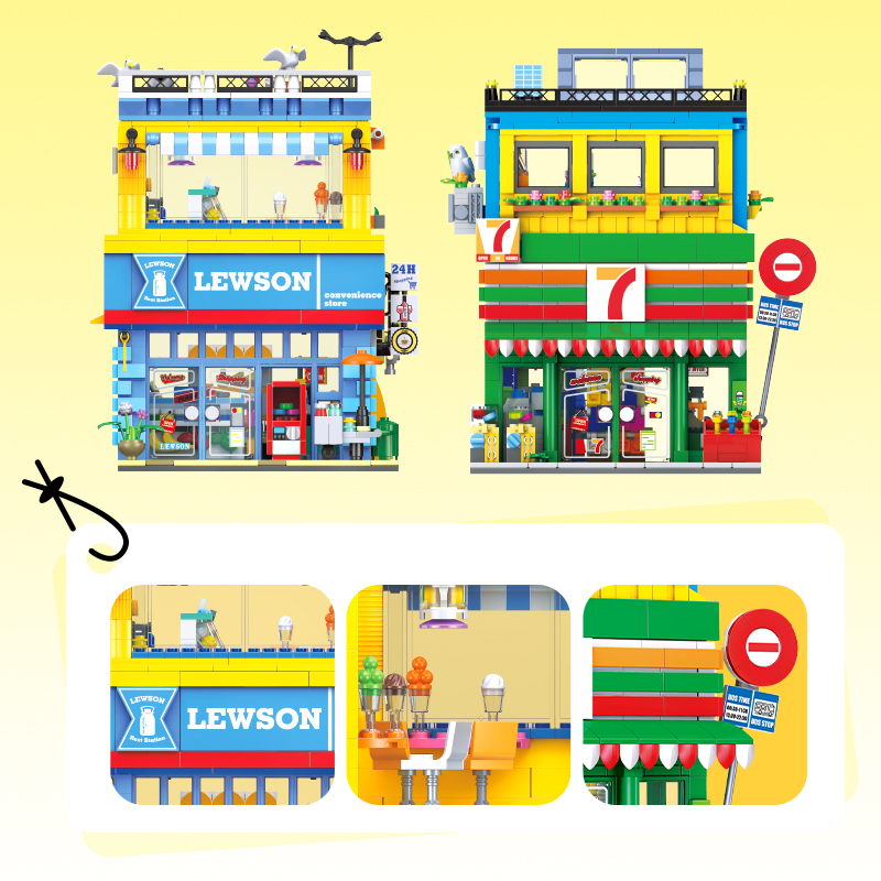 1263+PCS Street Scene Convenie - مراجعة Kids Toys Stores وسعره
