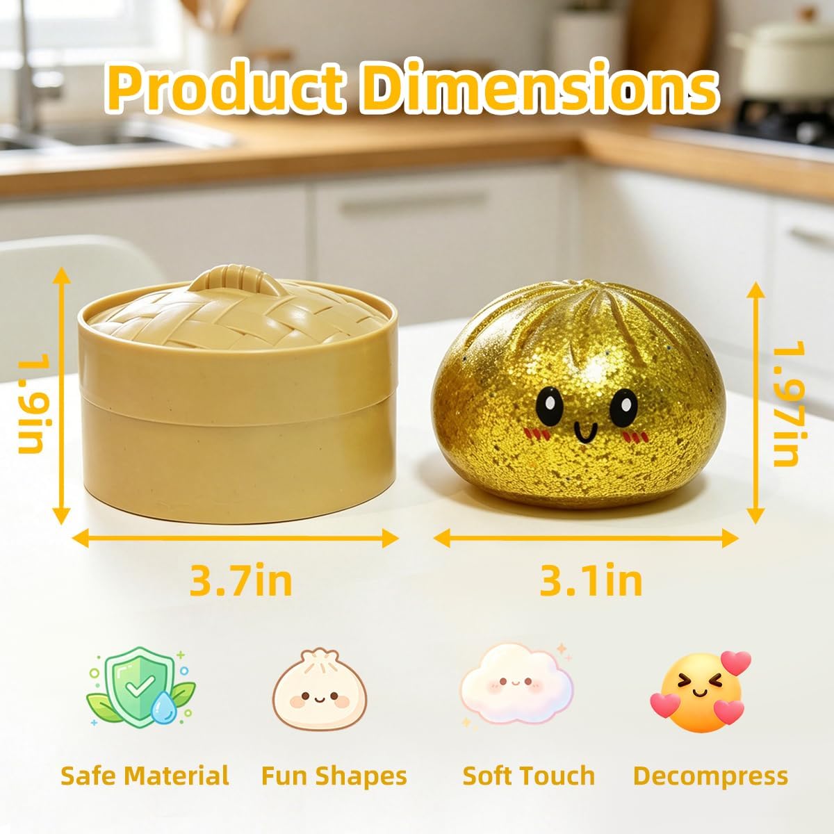 Glitter Dumpling Squishy Toy S - مراجعة Kids Toys Dumplings وسعره