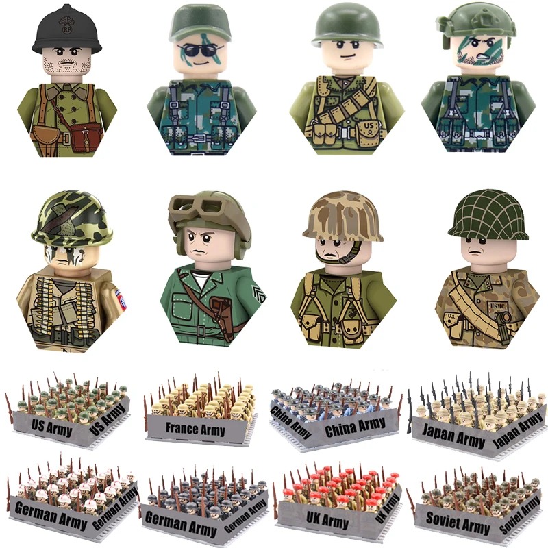 World War II military soldier  - مراجعة Lego Building Blocks وسعره