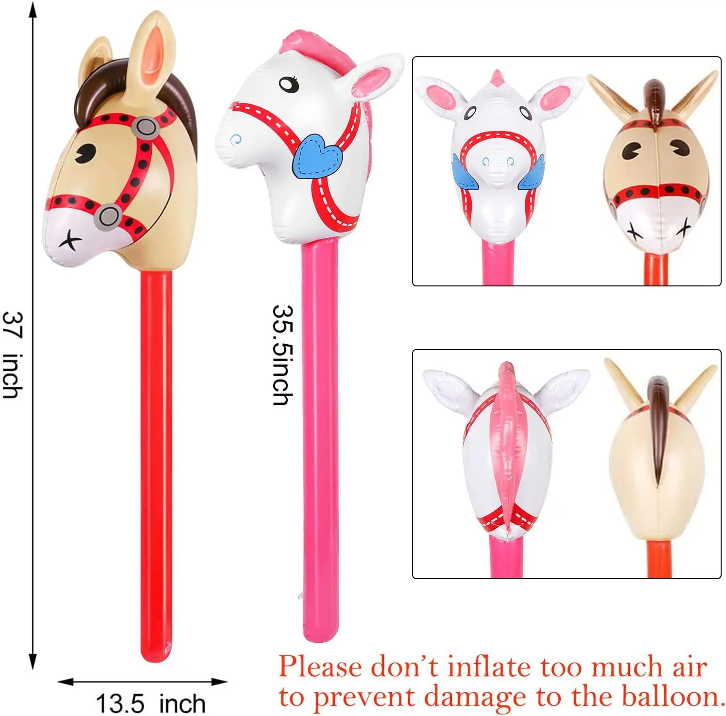 2Pcs Horse Head Stick Balloon  - مراجعة Kids Toys Horse وسعره