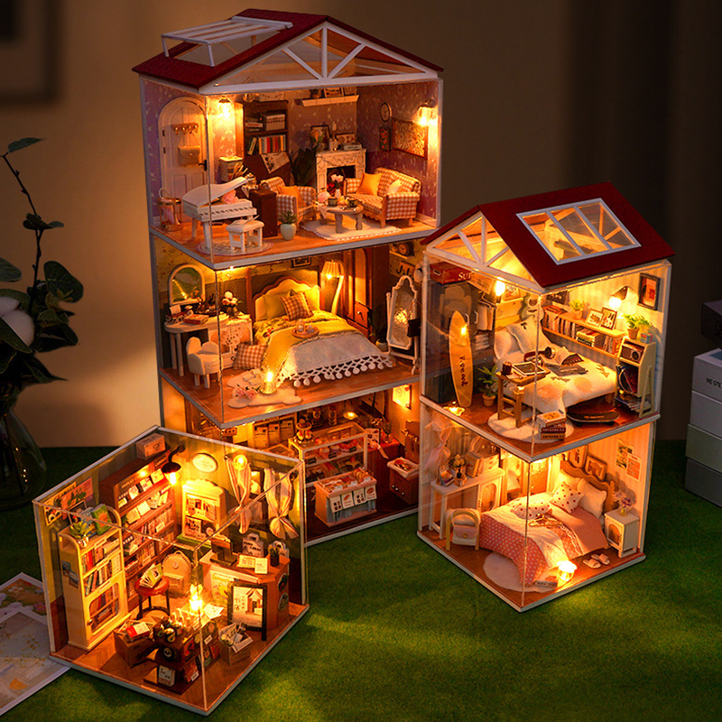 DIY Wooden Dollhouse Mini Bedr - مراجعة Kids Toys Kitchen وسعره