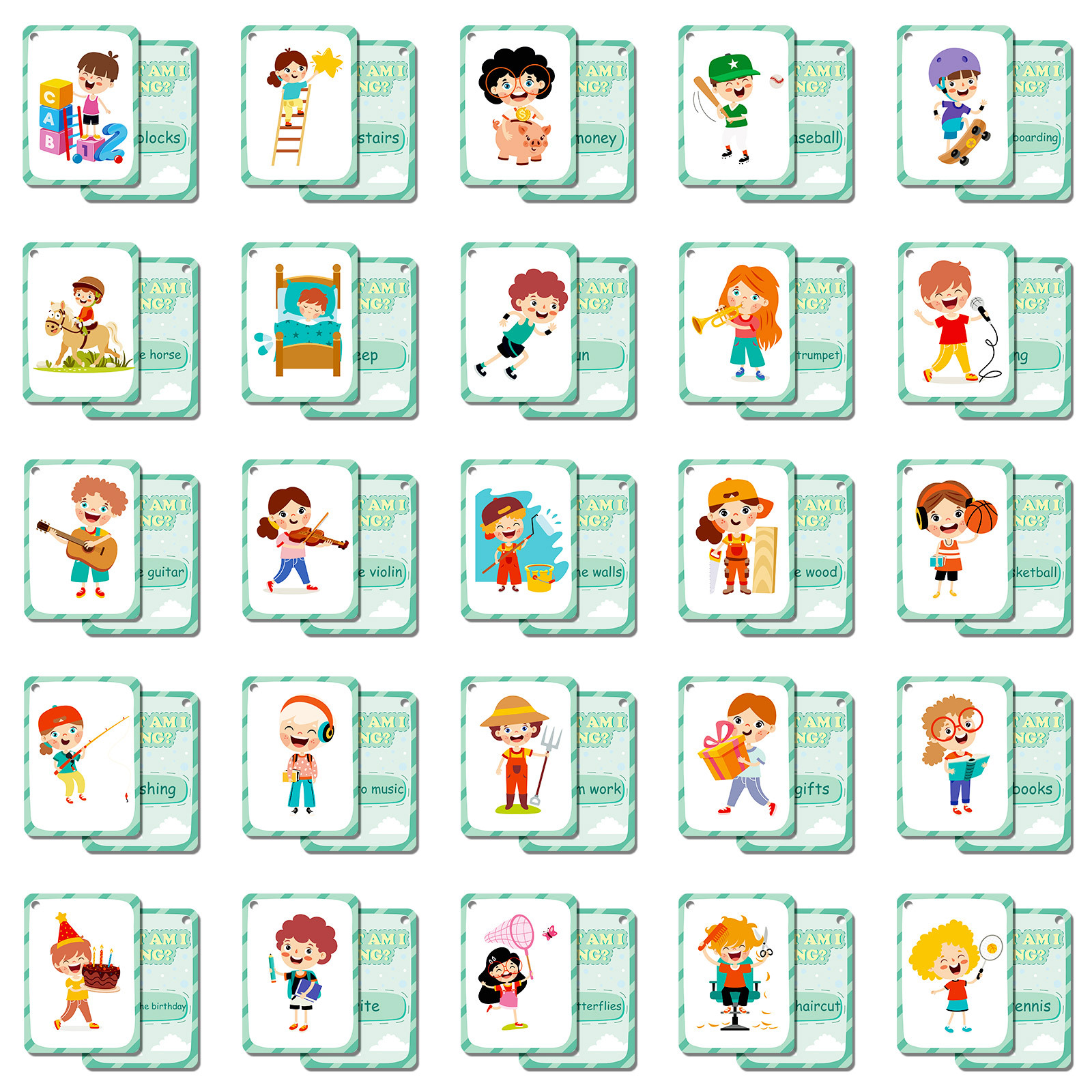 50Pcs/Set Cognition Learning C - مراجعة Educational Flash Card وسعره