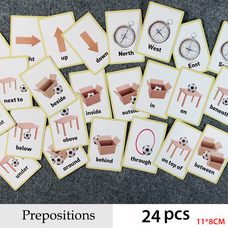 Prepositions and Gestures Seri - مراجعة Educational Flash Card وسعره